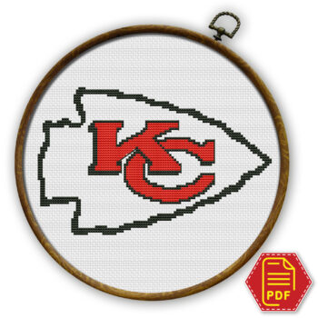 Kansas-City-Chiefs-Logo-Counted-Cross-Stitch-Pattern