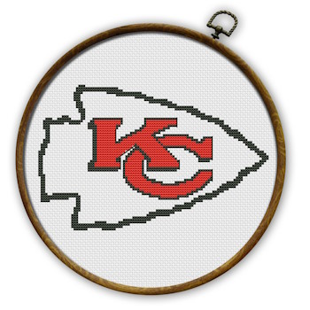 Kansas City Chiefs Logo Counted Cross Stitch Pattern